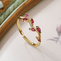 Simple Style Geometric Color Block Copper 18k Gold Plated Zircon Open Rings In Bulk main image 4