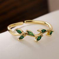 Simple Style Geometric Color Block Copper 18k Gold Plated Zircon Open Rings In Bulk main image 3