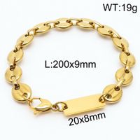 Simple Style Solid Color Titanium Steel Plating Chain 18K Gold Plated Men's Bracelets main image 3