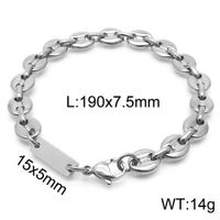 Simple Style Solid Color Titanium Steel Plating Chain 18K Gold Plated Men's Bracelets main image 2