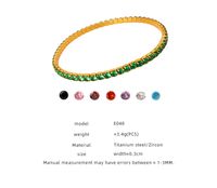Simple Style Colorful Titanium Steel Plating Inlay Zircon 18k Gold Plated Bracelets main image 2