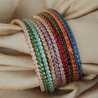 Simple Style Colorful Titanium Steel Plating Inlay Zircon 18k Gold Plated Bracelets main image 7
