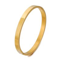 Simple Style Solid Color Titanium Steel Gold Plated Bangle In Bulk sku image 8