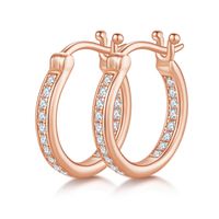 Elegant Lady Geometric Sterling Silver Gra Inlay Moissanite Rose Gold Plated White Gold Plated Gold Plated Earrings main image 3