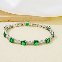 Retro Simple Style Classic Style Geometric Square Copper Plating Inlay Zircon Bracelets main image 4