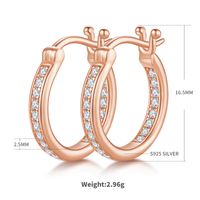 Elegant Lady Geometric Sterling Silver Gra Inlay Moissanite Rose Gold Plated White Gold Plated Gold Plated Earrings sku image 1