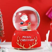 Creative Christmas Snow Decoration Glowing Crystal Ball Music Box sku image 2