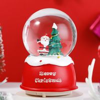 Creative Christmas Snow Decoration Glowing Crystal Ball Music Box sku image 1
