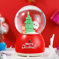 Creative Christmas Snow Decoration Glowing Crystal Ball Music Box sku image 3