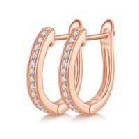 Elegant Geometric Sterling Silver Gra Inlay Moissanite Rose Gold Plated White Gold Plated Gold Plated Earrings main image 3