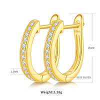 Elegant Geometric Sterling Silver Gra Inlay Moissanite Rose Gold Plated White Gold Plated Gold Plated Earrings sku image 2