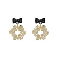 1 Pair Sweet Simple Style Bow Knot Inlay Alloy Crystal Drop Earrings main image 5
