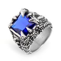 Rock Punk Streetwear Geometric Stainless Steel Inlay Glass 18K Gold Plated Men's Rings main image 3