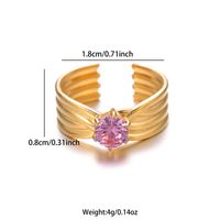 Vintage Style Color Block Stainless Steel Plating Inlay Zircon 18k Gold Plated Silver Plated Open Rings sku image 3