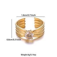 Vintage Style Color Block Stainless Steel Plating Inlay Zircon 18k Gold Plated Silver Plated Open Rings sku image 4