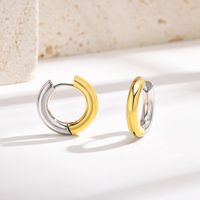 1 Pair Simple Style Cool Style Color Block Plating 304 Stainless Steel Hoop Earrings main image 2