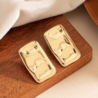 1 Pair Vintage Style Geometric Rectangle Plating Alloy Ear Studs main image 1