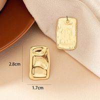 1 Pair Vintage Style Geometric Rectangle Plating Alloy Ear Studs main image 3