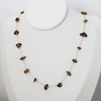 Wholesale Simple Style Color Block Natural Stone Tiger Eye Titanium Steel Plating 18k Gold Plated Necklace sku image 3