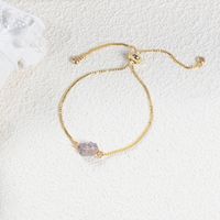 Simple Style Geometric Natural Stone Copper Plating 14k Gold Plated Bracelets sku image 2