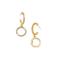 1 Pair Basic Geometric Circle Plating Inlay Alloy Rhinestones Drop Earrings main image 2