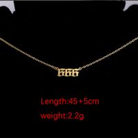 Titanium Steel 18K Gold Plated Classic Style Plating Number None Pendant Necklace sku image 9
