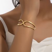 Simple Style Solid Color Alloy Plating Women's Bangle sku image 1