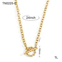 Wholesale Classical Retro Simple Style Solid Color Stainless Steel Plating 18k Gold Plated Necklace sku image 1