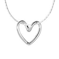 Simple Style Heart Shape Sterling Silver Silver Plated Pendant Necklace main image 3