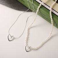 Einfacher Stil Herzform Sterling Silber Versilbert Halskette Mit Anhänger main image 5