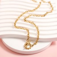 Wholesale Classical Retro Simple Style Solid Color Stainless Steel Plating 18k Gold Plated Necklace main image 1