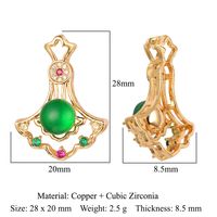 Luxurious Oval Water Droplets Gem Plating Inlay Zircon Charms Jewelry Accessories sku image 1