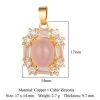 Luxurious Oval Water Droplets Gem Plating Inlay Zircon Charms Jewelry Accessories sku image 3