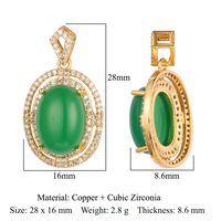 Luxurious Oval Water Droplets Gem Plating Inlay Zircon Charms Jewelry Accessories sku image 16