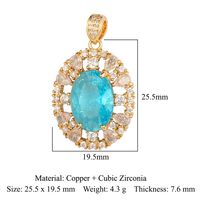 Luxurious Oval Water Droplets Gem Plating Inlay Zircon Charms Jewelry Accessories sku image 22