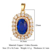 Luxurious Oval Water Droplets Gem Plating Inlay Zircon Charms Jewelry Accessories sku image 4