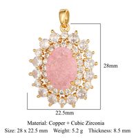 Luxurious Oval Water Droplets Gem Plating Inlay Zircon Charms Jewelry Accessories sku image 23