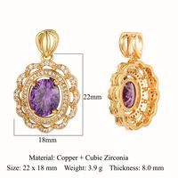 Luxurious Oval Water Droplets Gem Plating Inlay Zircon Charms Jewelry Accessories sku image 18