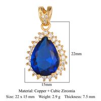 Luxurious Oval Water Droplets Gem Plating Inlay Zircon Charms Jewelry Accessories sku image 5