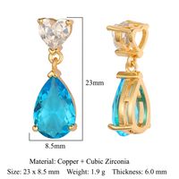 Luxurious Oval Water Droplets Gem Plating Inlay Zircon Charms Jewelry Accessories sku image 2