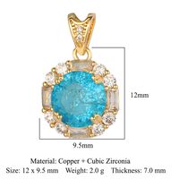 Luxurious Oval Water Droplets Gem Plating Inlay Zircon Charms Jewelry Accessories sku image 8