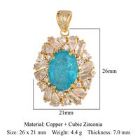 Luxurious Oval Water Droplets Gem Plating Inlay Zircon Charms Jewelry Accessories sku image 24
