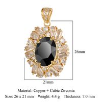Luxurious Oval Water Droplets Gem Plating Inlay Zircon Charms Jewelry Accessories sku image 25