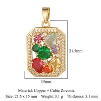 Luxurious Cross Leaves Gem Plating Inlay Zircon Gold Plated Jewelry Accessories sku image 26