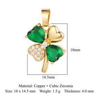 Luxurious Cross Leaves Gem Plating Inlay Zircon Gold Plated Jewelry Accessories sku image 5