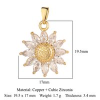 Luxurious Cross Leaves Gem Plating Inlay Zircon Gold Plated Jewelry Accessories sku image 6