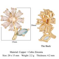 Luxurious Cross Leaves Gem Plating Inlay Zircon Gold Plated Jewelry Accessories sku image 15