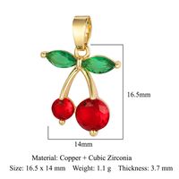 Luxurious Cross Leaves Gem Plating Inlay Zircon Gold Plated Jewelry Accessories sku image 7