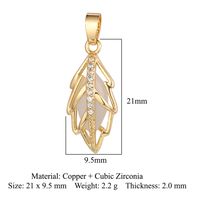 Luxurious Cross Leaves Gem Plating Inlay Zircon Gold Plated Jewelry Accessories sku image 1