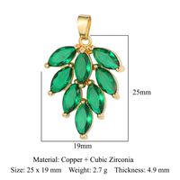 Luxurious Cross Leaves Gem Plating Inlay Zircon Gold Plated Jewelry Accessories sku image 9